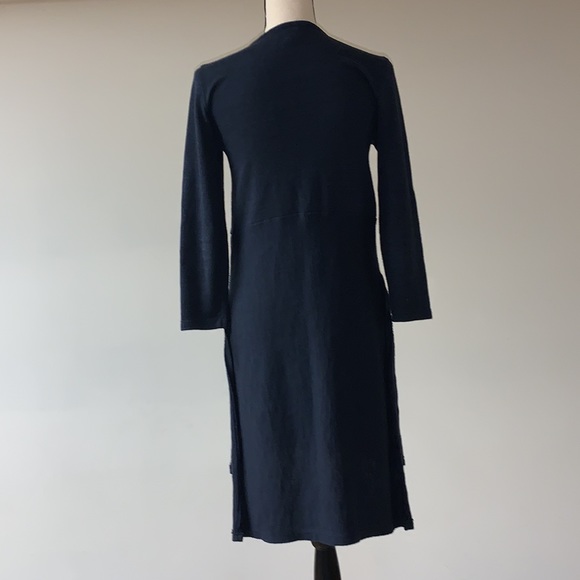 Akemi and Kin Anthropologie Navy Blue Embroidered Split Hi Lo Knit Tunic Small - Picture 3 of 12